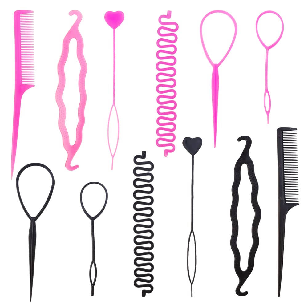 TCOTBE 2 Sets Topsy Tail Hair Tool DIY Hair Styling Tool Kit Hair