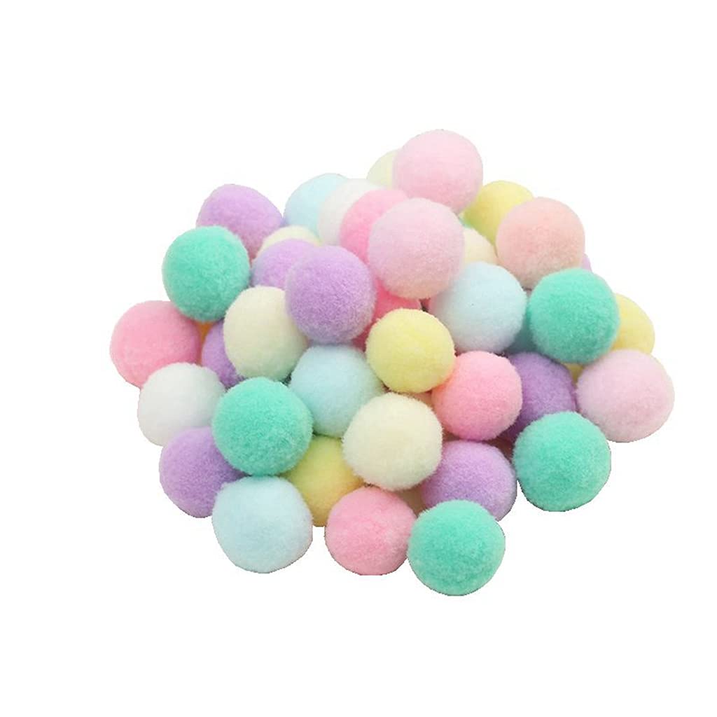 100pcs 1 inch Mix Colorful Craft Pom Poms Balls for Hobby Supplies