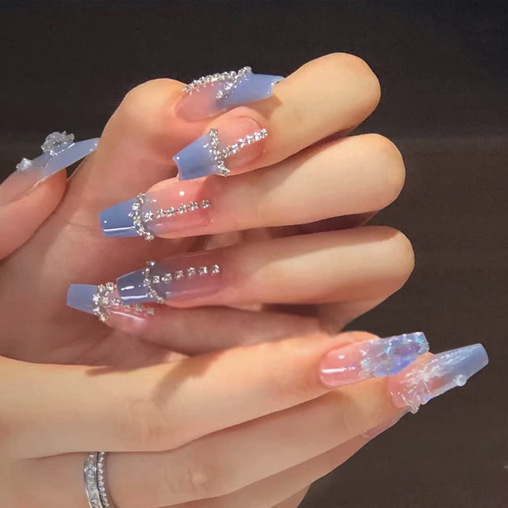 24 Pinkish Medium Square Nails White French Pointy - Temu