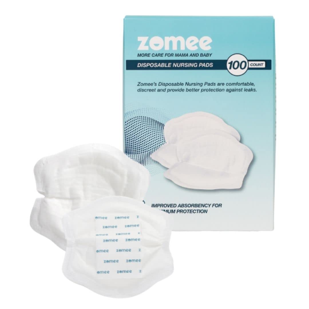 Zomee Nursing Pads 100 Count Disposable Nursing Pads for Breastfeeding  Ultra Absorbent Leak Proof Design Individually Wrapped BPA Free