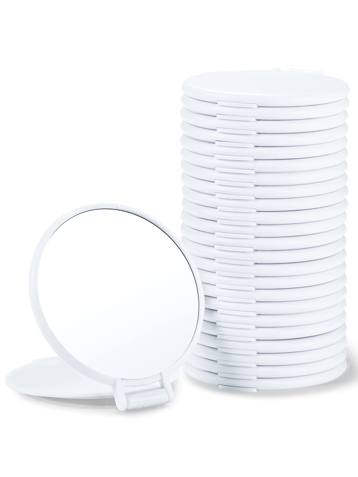 Getinbulk Compact Mirror Bulk Round Makeup Mirror for Purse Set of 24  (White) 24 Pcs - White