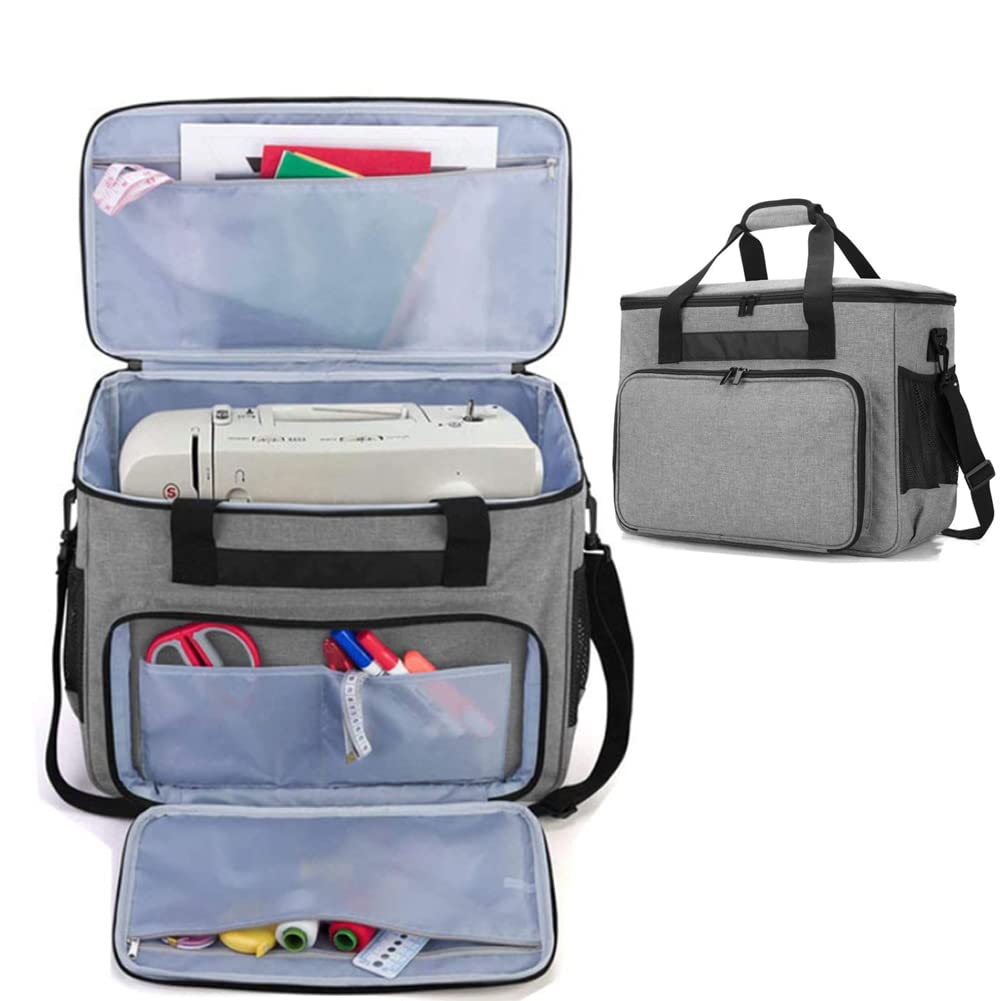 HomDSim Rolling Sewing Machine Carrying Case Universal Oxford Fabric Carry  Tote Bag with Shoulder Strap Portable