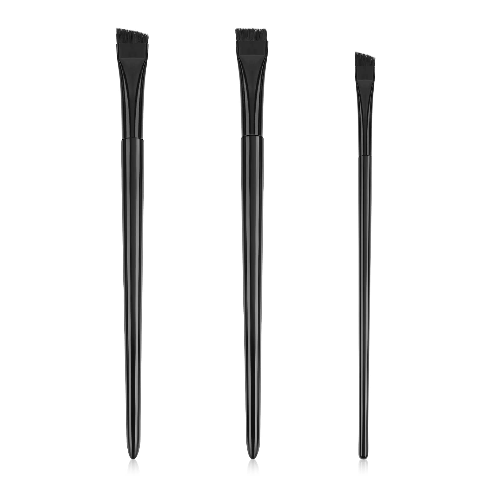 TIESOME 3Pcs Eyeliner Brush Set, Super Soft Eyeshadow Brush Flat & Fine  Angled Eyeliner Brush Slanted Angled Brow Brush Makeup Tools for Eyeshadow  Eyebrow Cosmetics