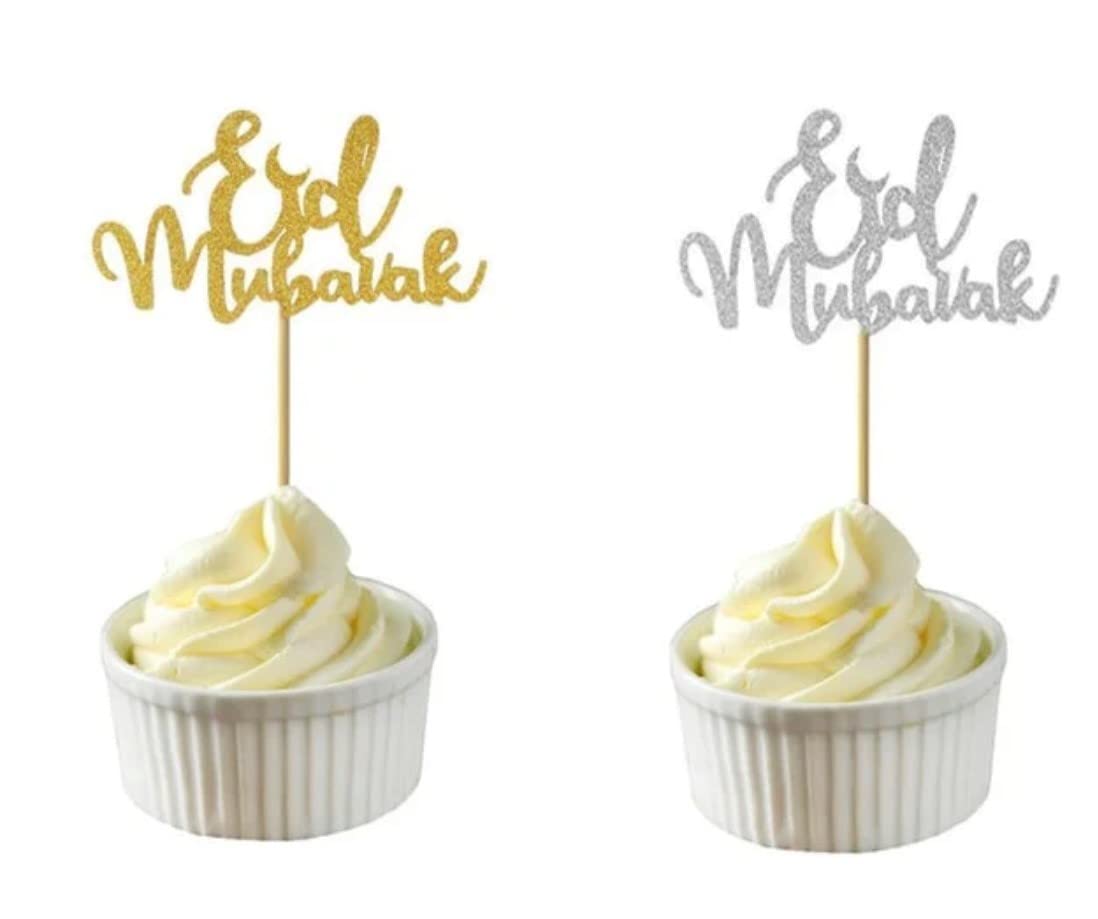 Eid Mubarak Cupcake Toppers div kleuren - Soennah Dokter Eid Mubarak