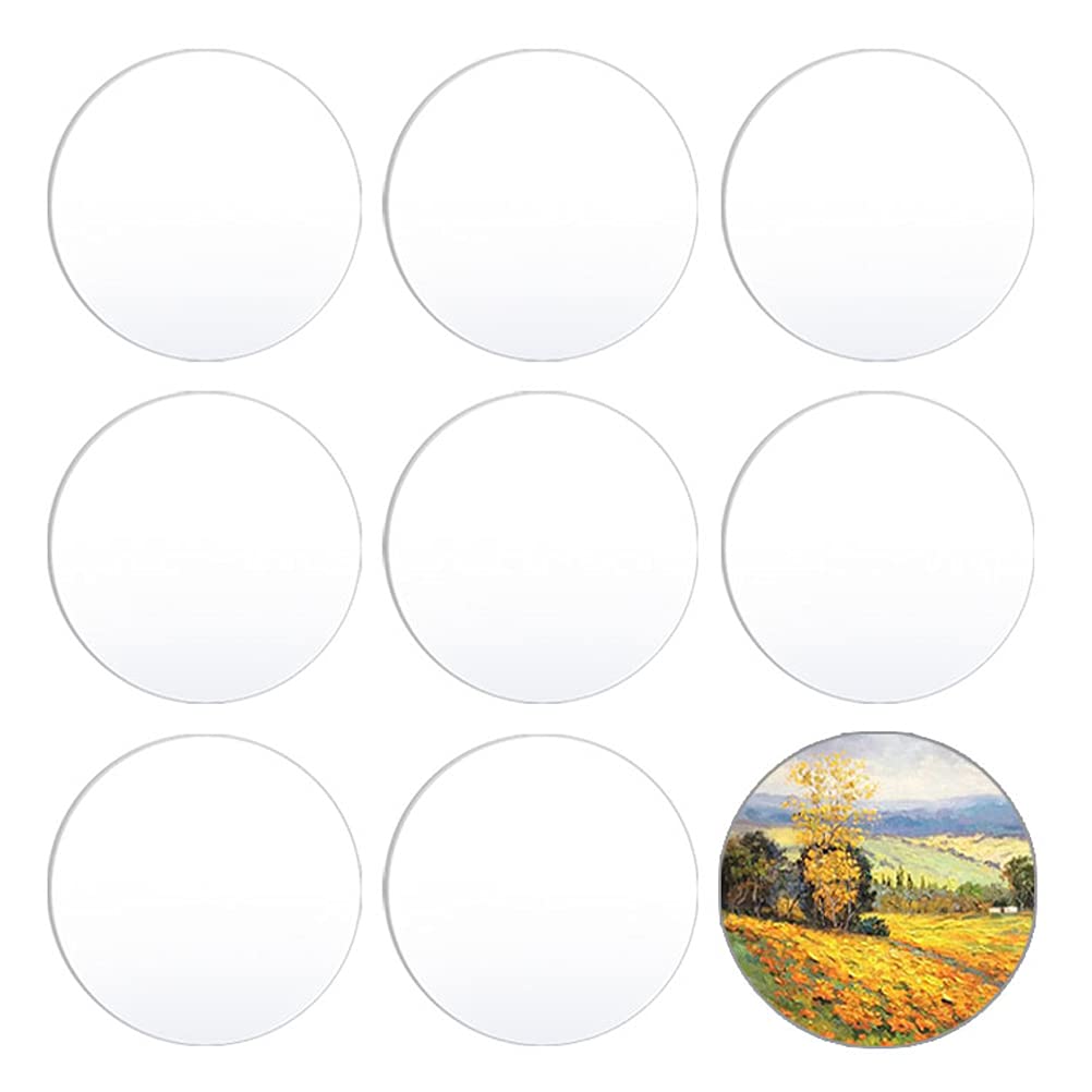 8 PCS Clear Acrylic Sheet, 1/12 Inch Thick Acrylic Circle Disc