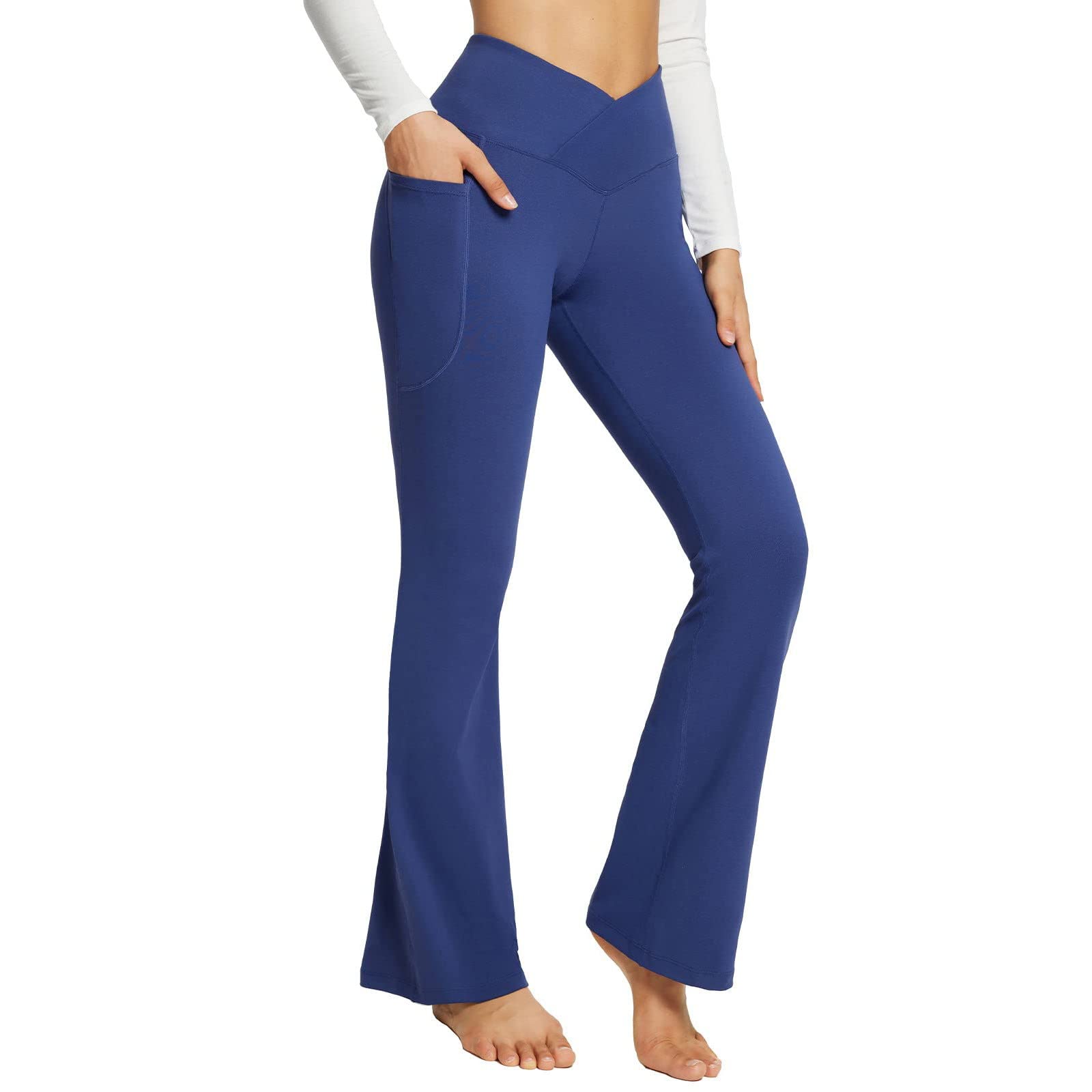 DailyWear Womens Solid Knee Length Short Yoga Cotton Leggings Black, Medium  