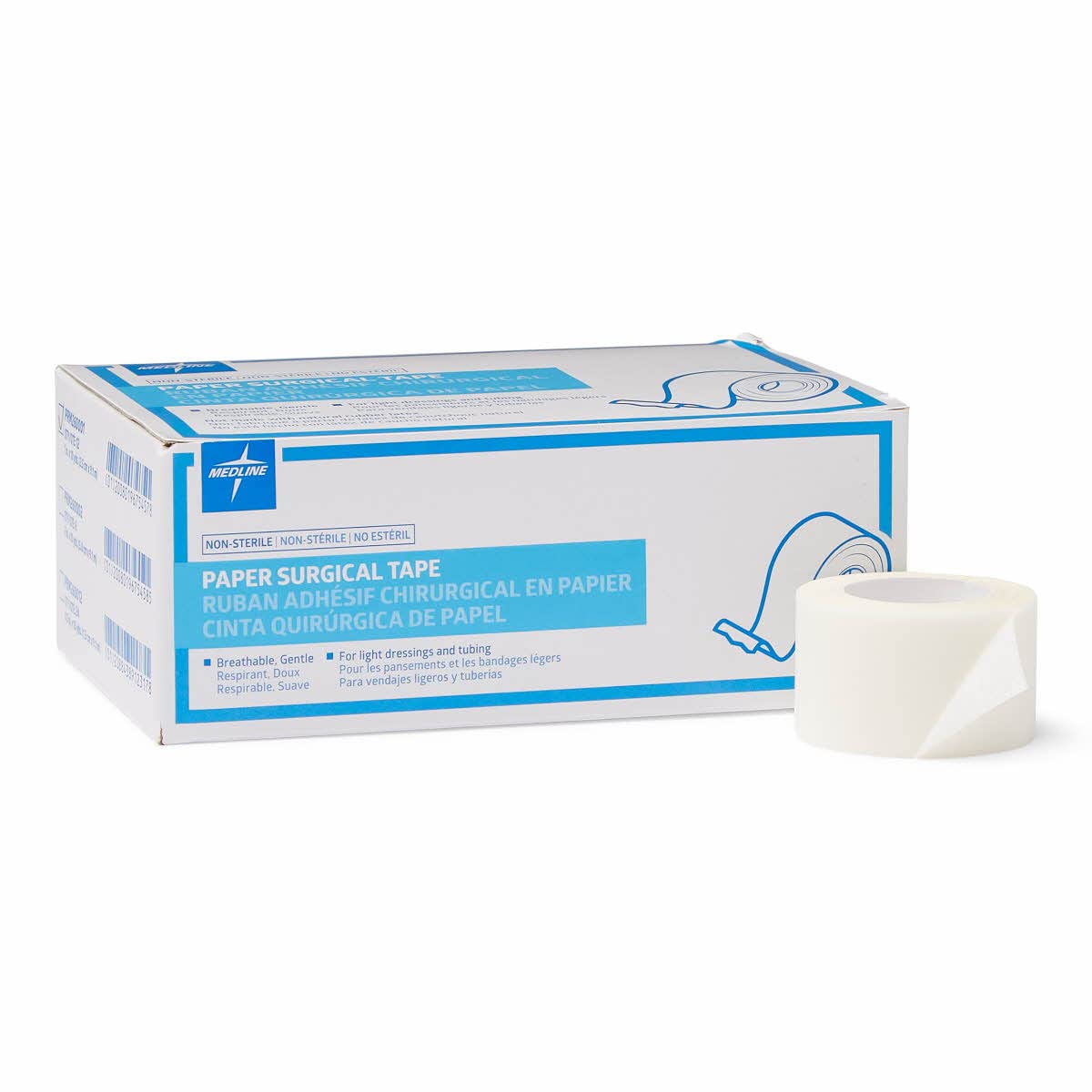 Medline Essentials Paper Medical Tape 1 Inch x 10 Yards per Roll Box of 12  1 x 10 yd (Box of 12)