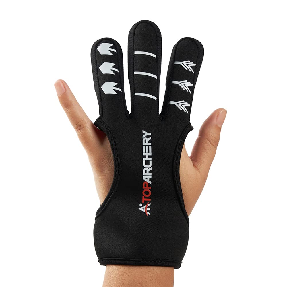 TOPARCHERY Archery Glove Three Finger Guard - Shooting Gloves Finger Tab  for Men Women Adults Youth Beginner, Recurve Compound Bow Hunting Target  Archery Accessories Medium