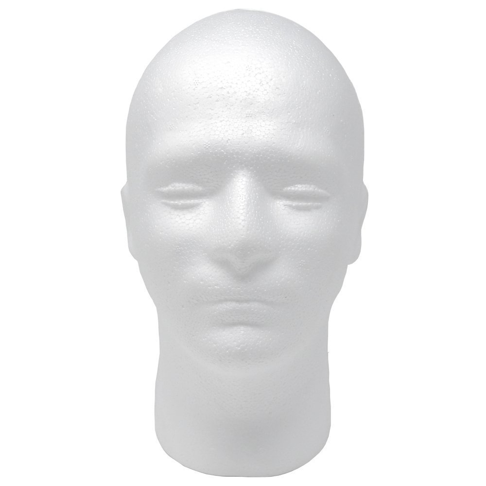 Male Styrofoam Foam Mannequin wig Head 11 (1 count) 11 inch (Pack