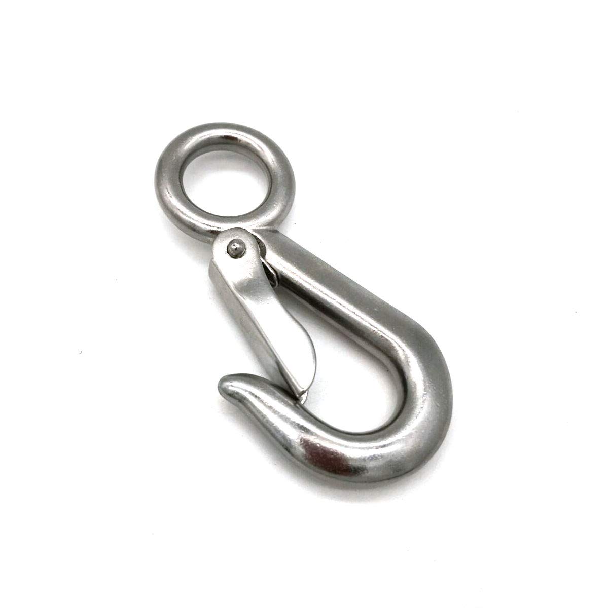 JY-MARINE Fast Eye Safety Snap Hook 4 Inch Stainless Steel 316 Eye Slip Hook  with