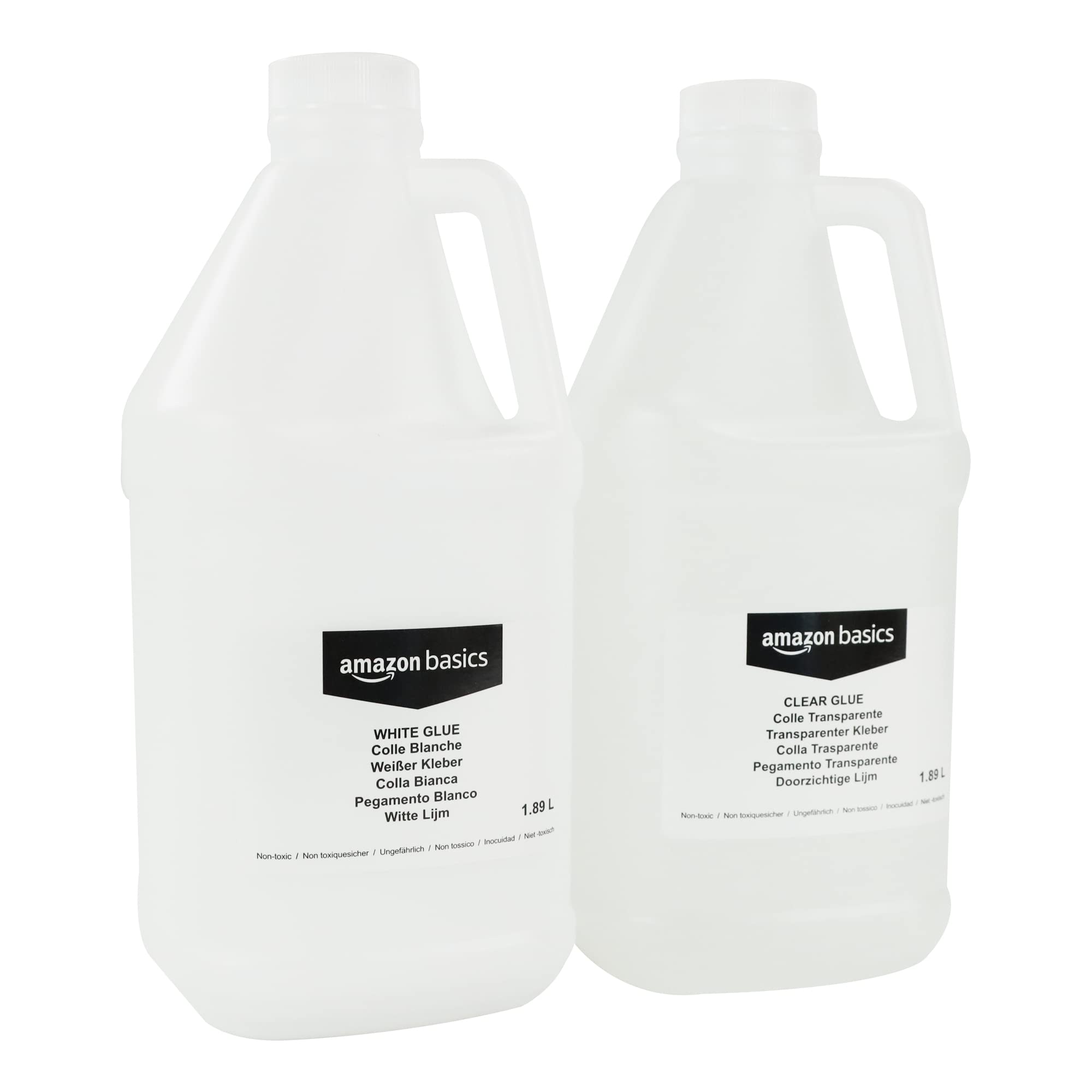 Basics 1/2 Gallon Clear Glue and 1/2 Gallon White Glue 2-Pack Combo 