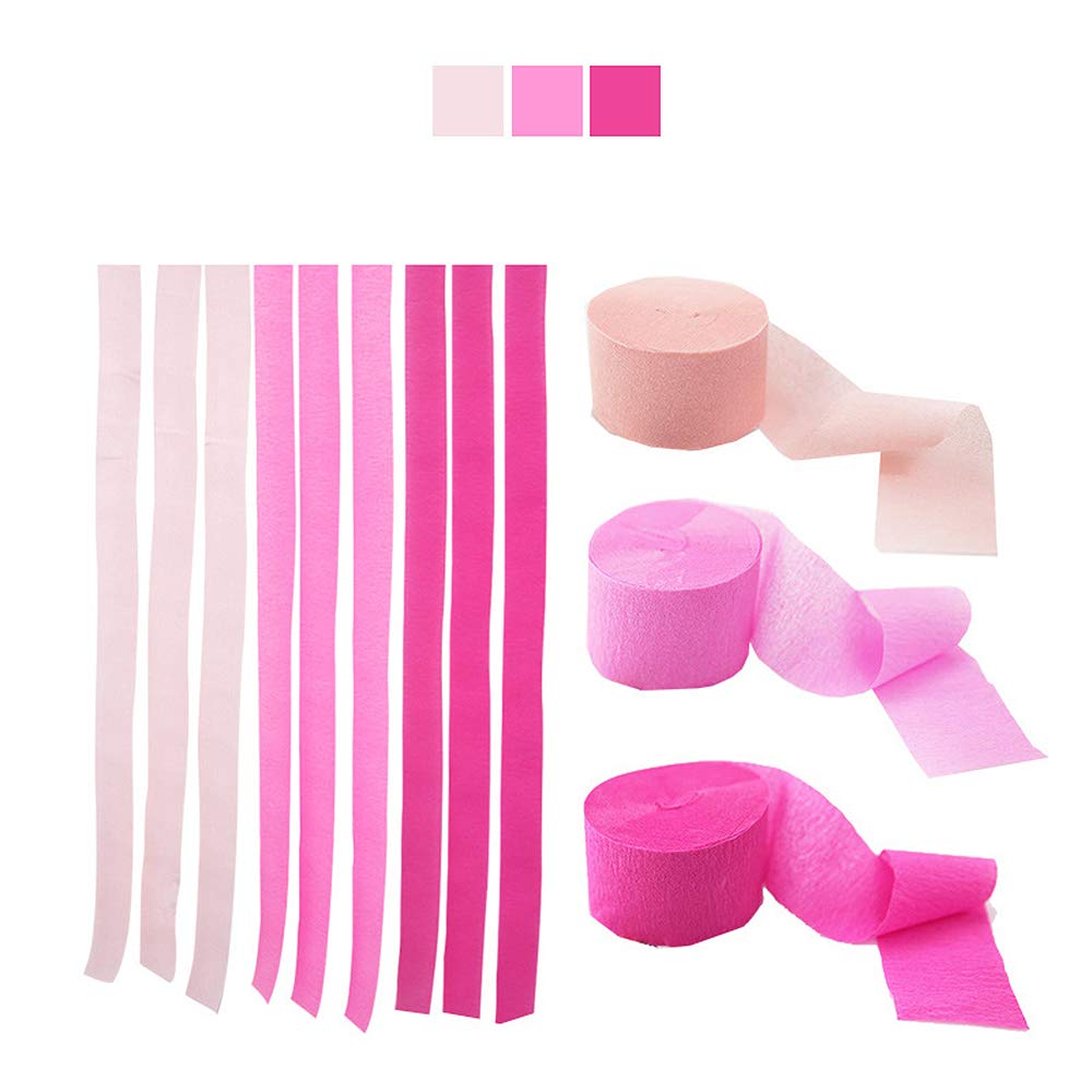 Streamers Paper 216ft Long 1.77in Wide Lovely Pink kits Crepe Paper  Streamers,3 Colors, Tassels Streamer Paper for Birthday Party, Class Party,  Family Gathering, Thanksgiving, Christmas Decorat