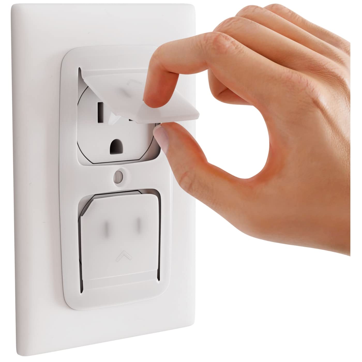 Block-It-Socket - Outlet Covers Baby Proofing (Made in USA) Never Lose an Outlet  Plug Cover Again, Stays Attached to Face Plate, No Choking Hazard - Child  Safety Switch (8 Pack - 16 Receptacles) Clear