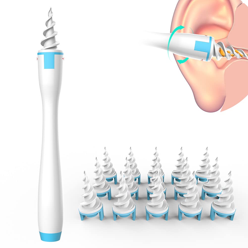 Ear Wax Remover, Spiral Ear Wax Removal Tool, Reusable Earwax Removal Kit,  Safe Ear Cleaner with 16 Pcs Soft and Flexible Replacement Tips, for Adult  and Kids 16pcs