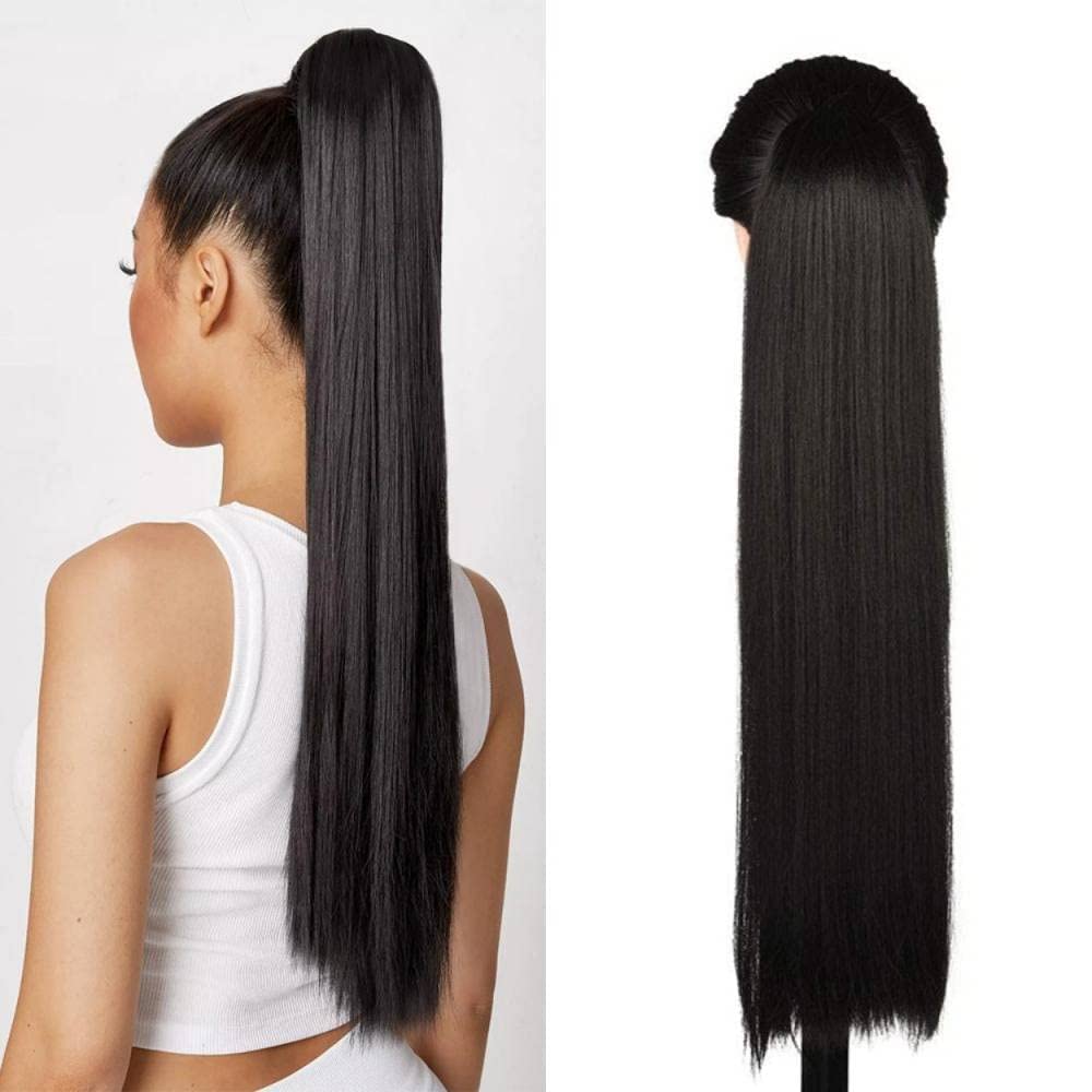 22inch Long Clip Long Silky Straight Ponytail Clip in Synthetic