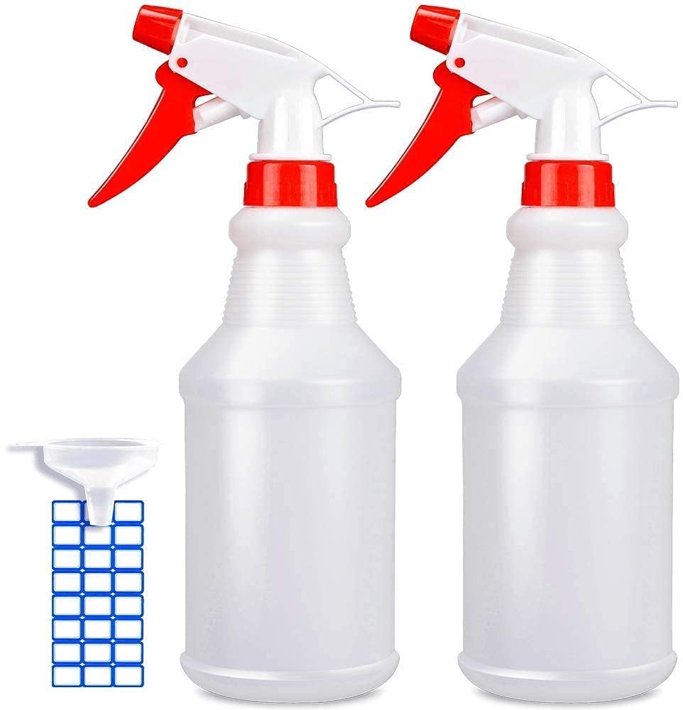 JohnBee Spray bottle - Empty spray bottles (16oz/2Pack) - Spray bottles for  Cleaning Solutions / Plants / Bleach Spray / BBQ - With Adjustable Nozzle  from Fine Mist to Stream - BPA Free Material