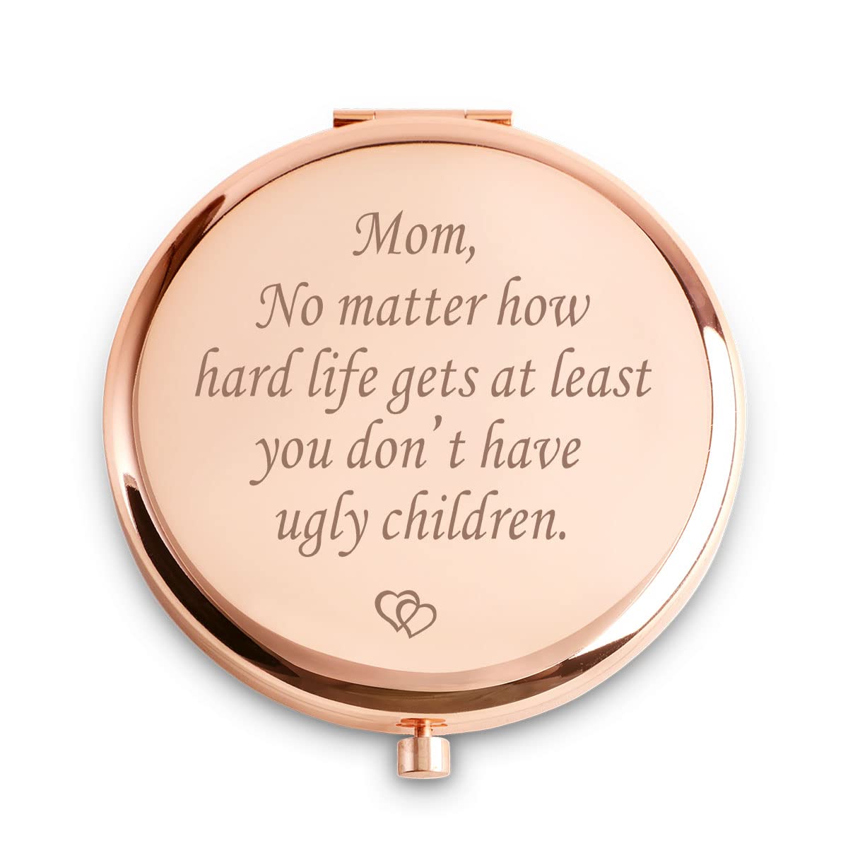 COYOAL Mom Gifts from Daughter Son Husband Engraved Compact Mirror