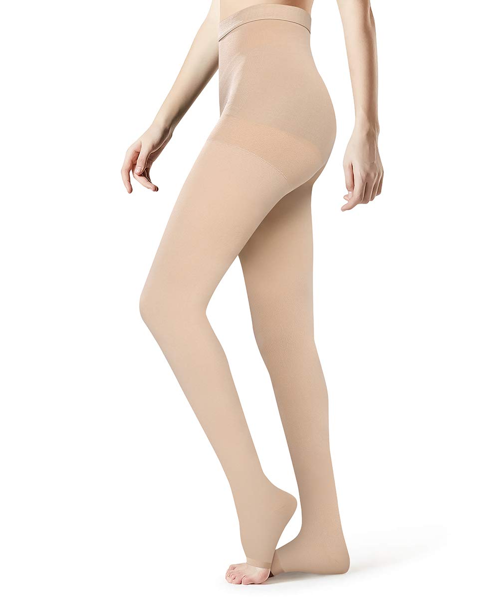 Medical Compression Pantyhose Stockings for Women Men - Plus Size Opaque  Support 20-30mmHg Firm Graduated Hose Tights, Treatment Swelling, Edema Varicose  Veins, Open Toe Beige XXL