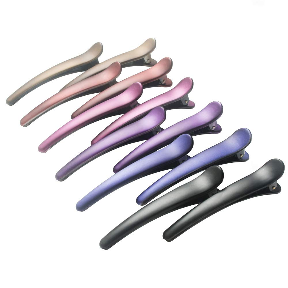 Hair Clips for Styling HAITAO 12 PCS Non-Slip Colorful Plastic