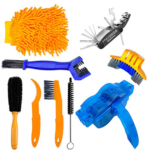 Sportneer Bike Cleaning Kit Including Bicycle Chain Scrubber, 8pcs Bike  Cleaner Brush Tool for Mountain
