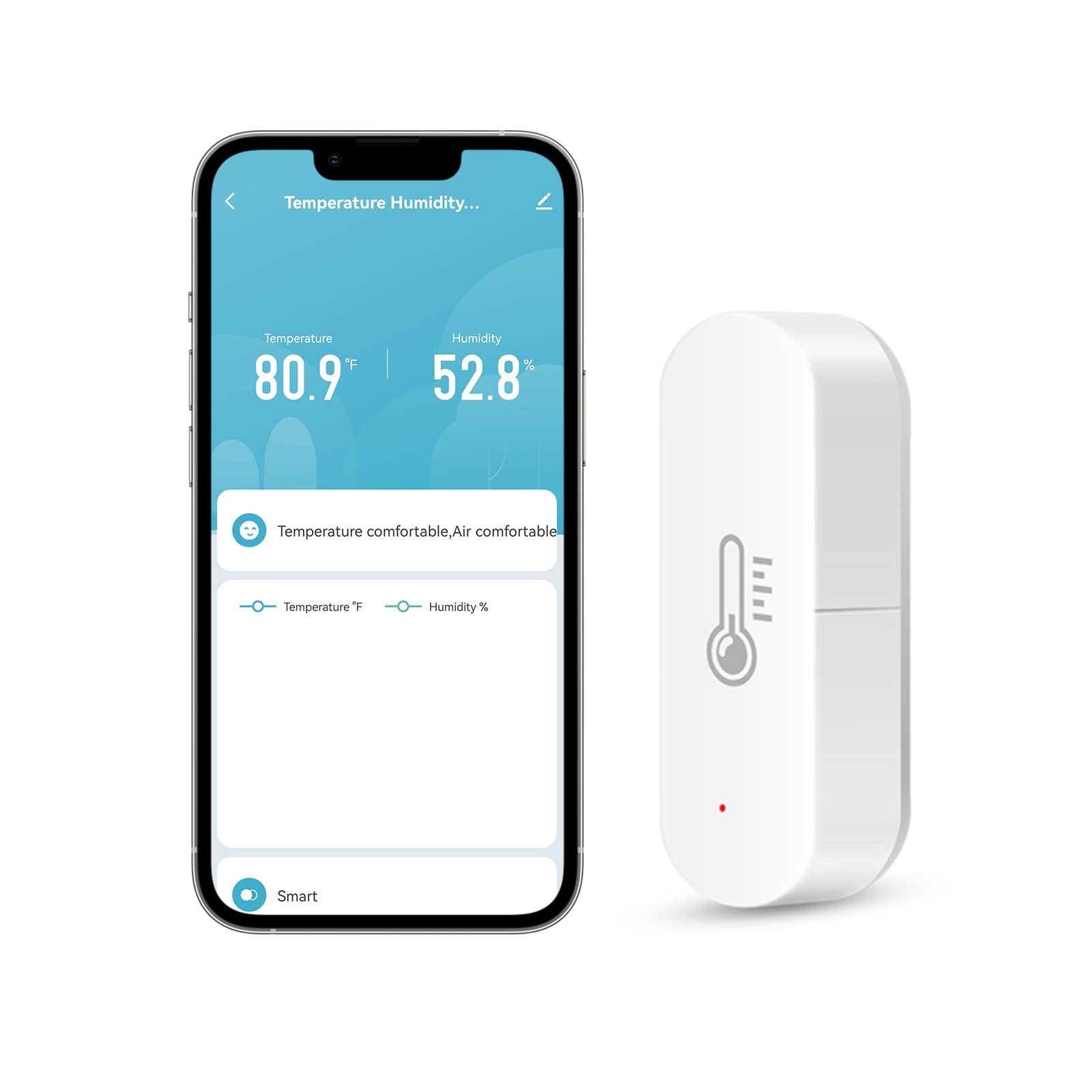 XUELILI Smart Thermometer Hygrometer, ZigBee Wireless Indoor Temperature  and Humidity Monitor Sensor Work with Alexa, Perfect