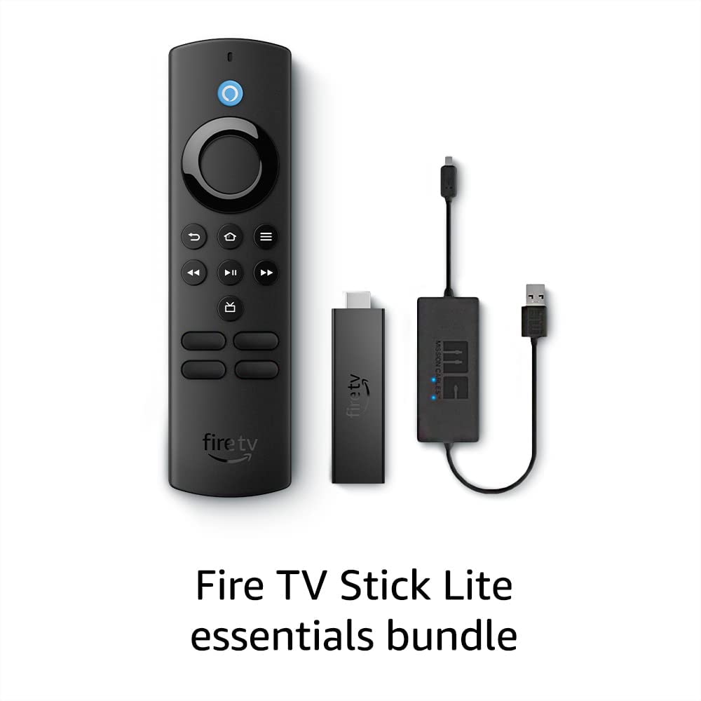 Fire TV Stick Lite Essentials Bundle with USB Power Cable