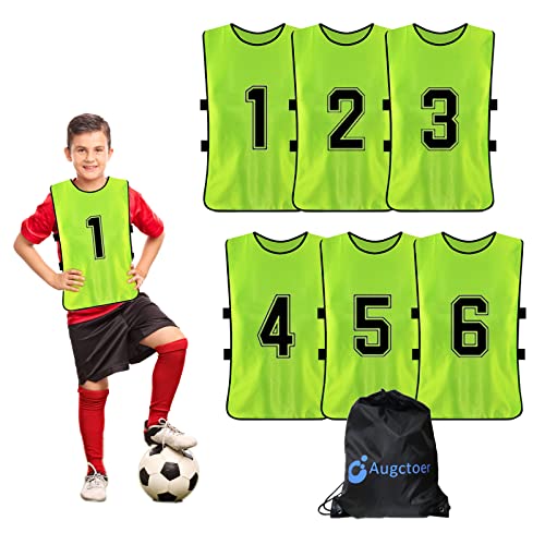 6 PCS Adults Soccer Pinnies Quick Drying Football Team Jerseys Youth Sports  Scrimmage Soccer Team Training Numbered Bibs Practice Sports Vest 
