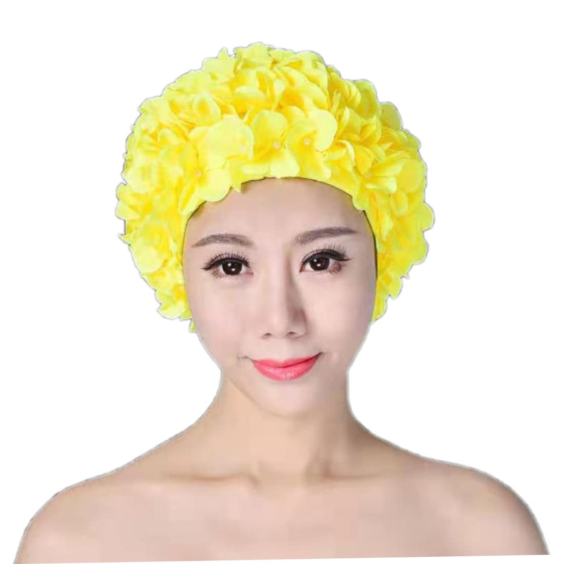 Women Swim Cap Flower Swim Cap Breathable Floral Swimming Hat
