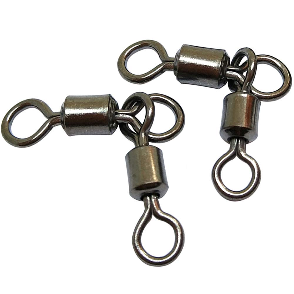 50PCS 3 Way Swivels Fishing,Heavy Duty Crane Swivel Fishing Slid 3