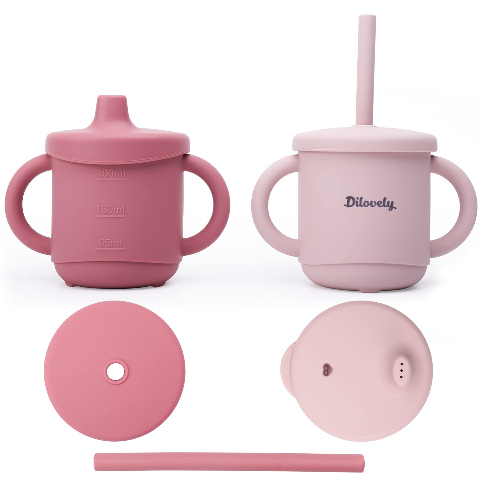 Baby Straw Cups Silicone Baby Drinking Cup With Handle Sippy