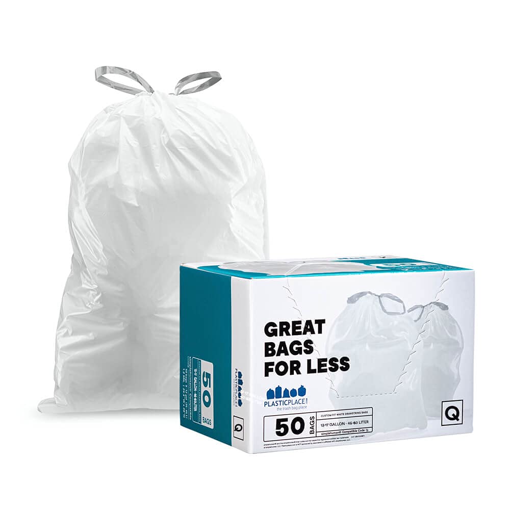 75 Count White Drawstring Trash Bags/small Garbage Bags/mini Recycling Bags  For Kitchen/bathroom Trash Can, 4 Gallon Capacity, Unscented