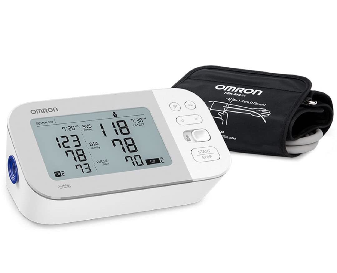 Omron Silver Blood Pressure Monitor Upper Arm Cuff Digital Bluetooth  Accuracy