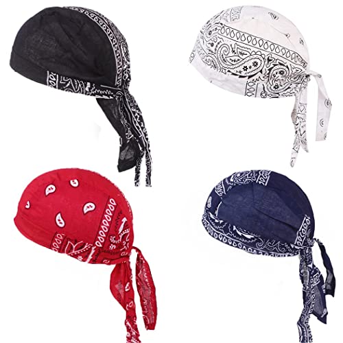 YBSHIN Super Absorbent Skull Caps Black Sweat Hats Motorcycle Head Wraps  Bandana Summer Amoeba Pirate Hat