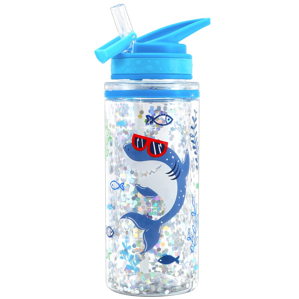 Home Tune 2 Pack Cute Water Bottles with Straw for Kids Girls Boys, BPA Free Tritan & Leak Proof & Secure Lock & Soft Carry Loop, 14oz / 400ml