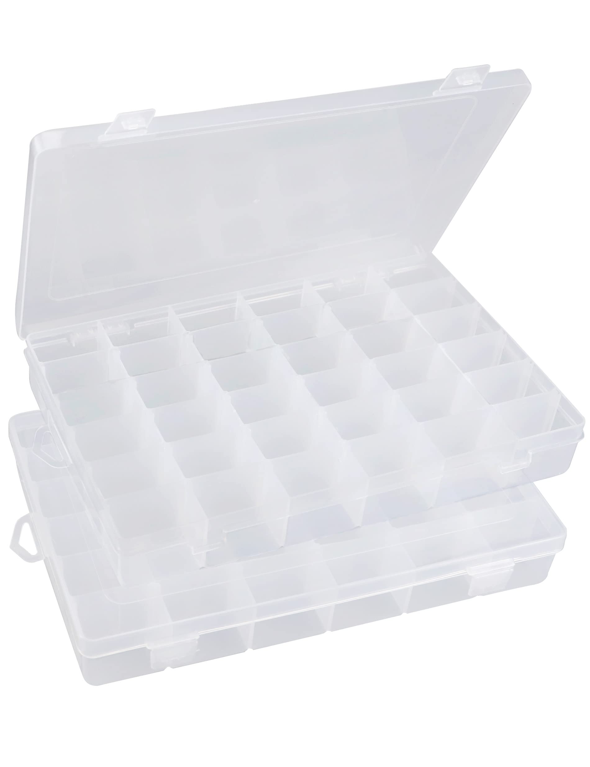 Beoccudo Tackle Box Bead Organizer 2 Pack Fishing Tackle Box Organizer  Plastic Compartment Storage Box Container