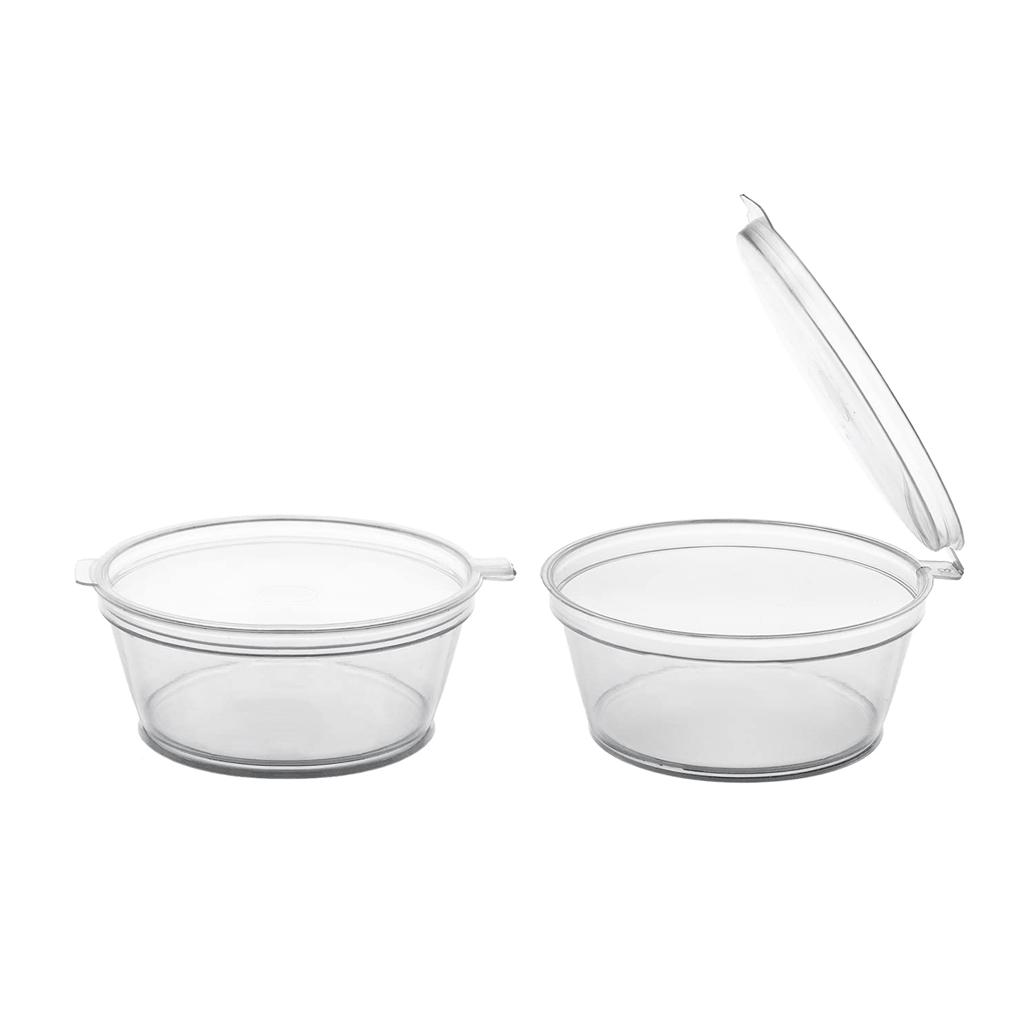 Clear Plastic Condiment Cups with Lids - 10 ct