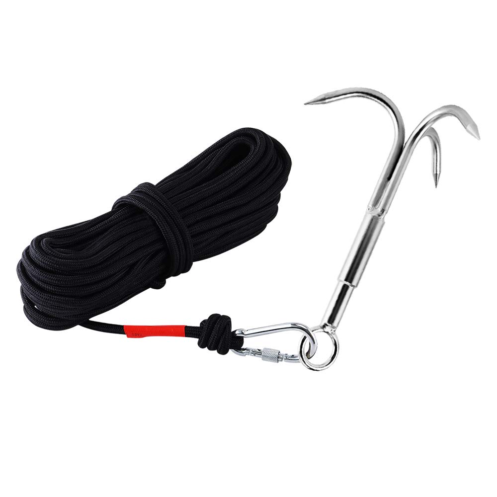 FWEEK 3 PCS Grappling Hook Stainless Steel 3-Claw Hook， Heavy Duty Anchor  Hook Set-M L MAX Size， Outdoor Climbing Claw for Hiking， Tree Limb R並行輸入