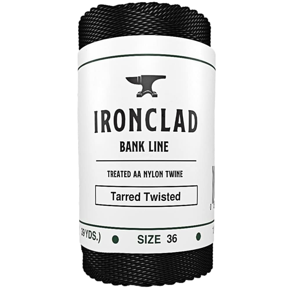 Ironclad Supply Tarred Bank Line Heavy Duty 100% Nylon Twine for Fishing,  Hunting, Camping, Bushcraft