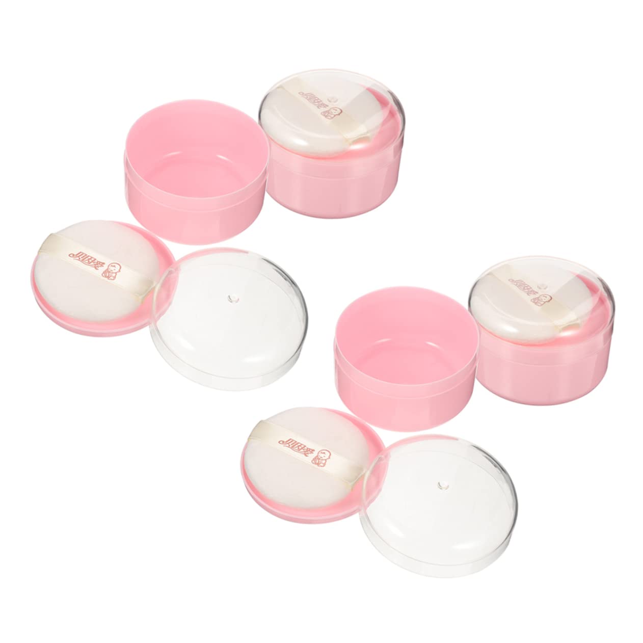 SECFOU 4pcs Box Body Powder Puff Box Baby Powders Travel Dispenser