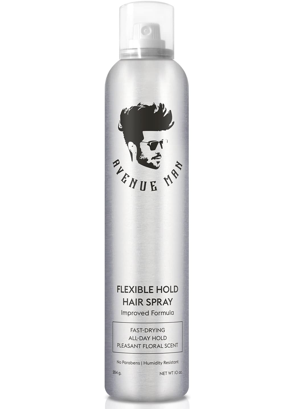 Super Flexible Hold Hair Spray For Men (New & Improved Formula) - (10 oz) -  by Avenue Man Hair Products - Super Strong Hold & Fast Drying Hairspray  with Organic Extracts for
