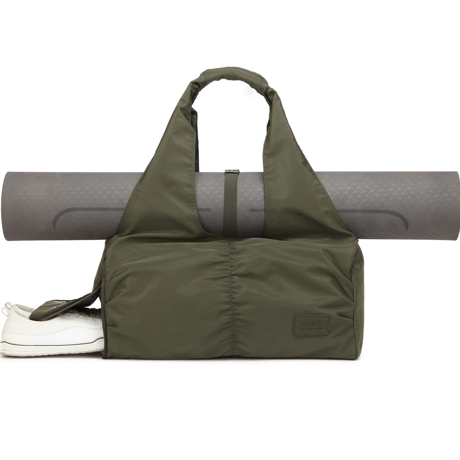 Fashion Women Yoga Gym Bag with Independent Shoe Compartment and Yoga Mat  Holder Burnt Olive Medium