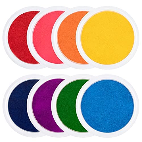 Finger Ink Pads for Kids Washable Craft Ink Stamp Pads,DIY for Rubber  Stamps, Paper, Scrapbooking, Wood Fabric, Best Gift for Kids 