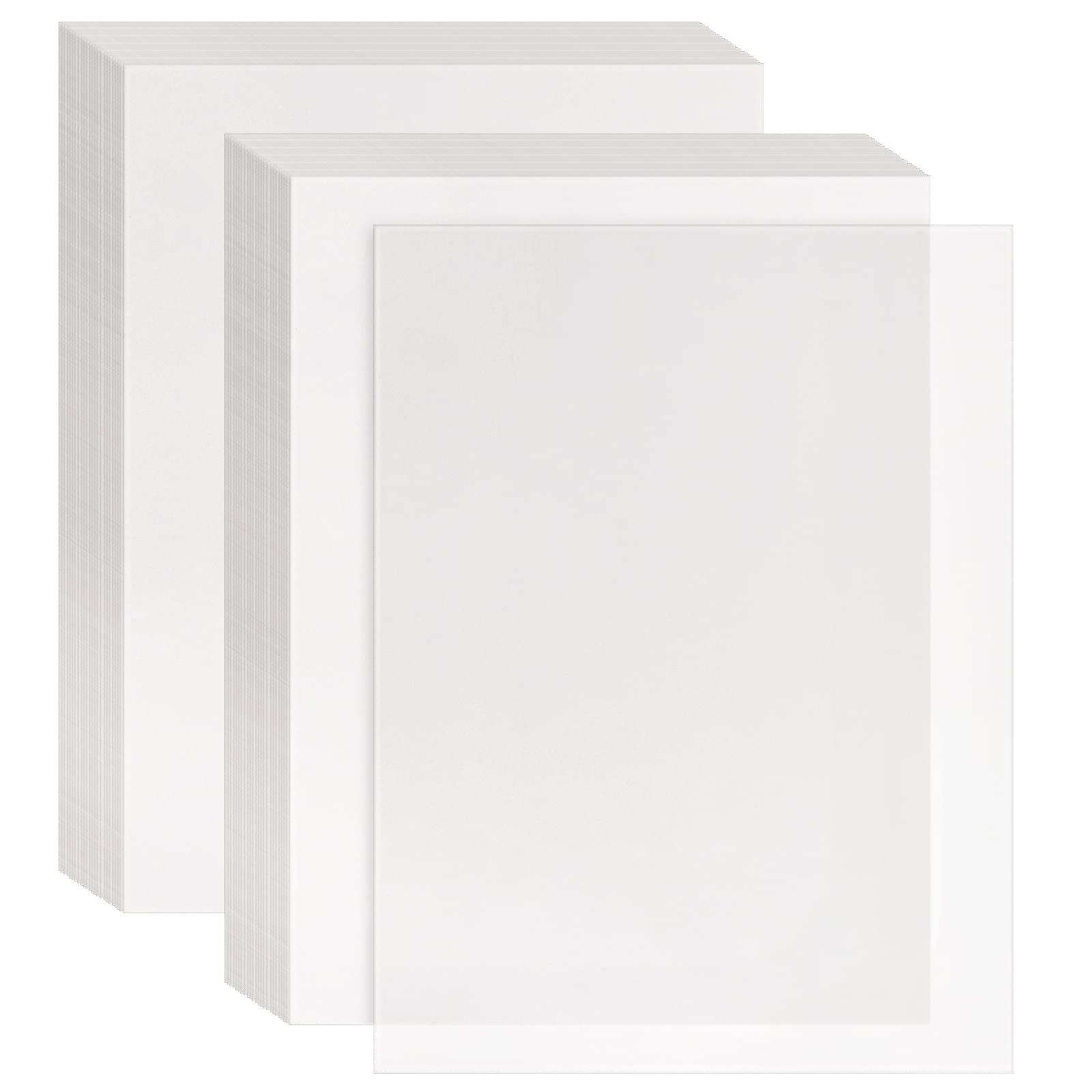 FSWCCK 150 Sheets Translucent Tracing Vellum Paper Printable 8.5 x 11  Inches for Invitations, Envelopes, Scrapbook