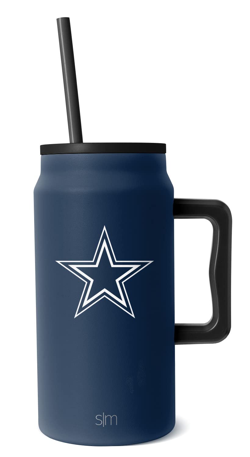 Simple Modern Officially Licensed Tumbler with Handle and Straw Lid Dallas  Cowboys 50oz