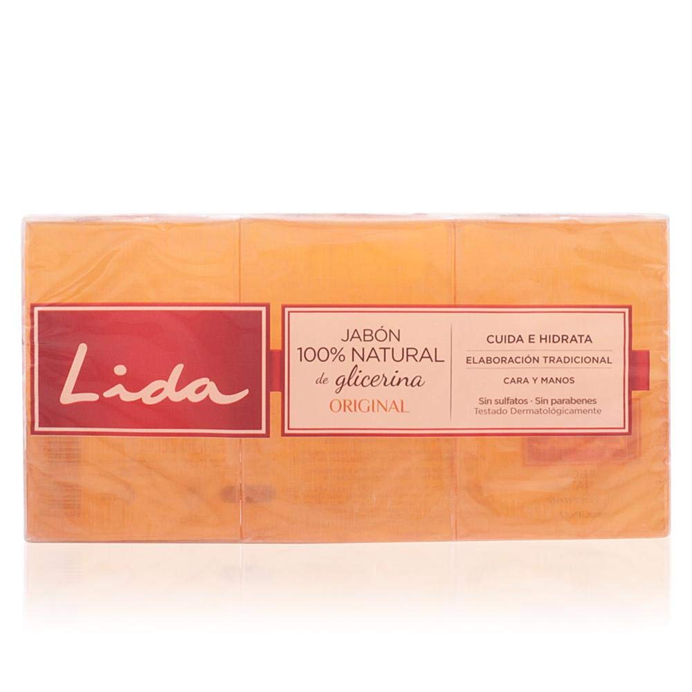 JABON LYDAS 100 % NATURAL DE GLICERINA PAQUETE DE 3 UNIDADES