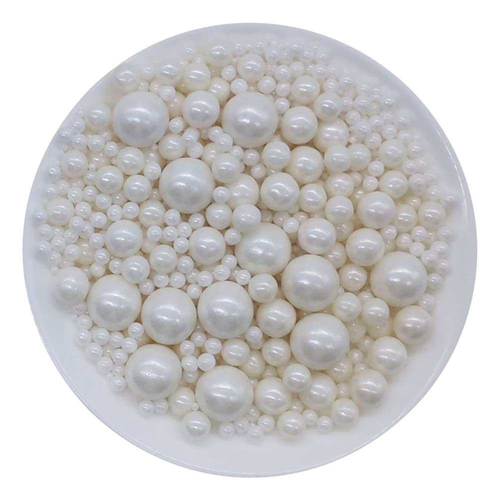 Edible White Sugar Pearls Candy Sprinkles 120G/ 4.23Ounce Baking Cake  Sprinkles Cupcake and Cake Topper