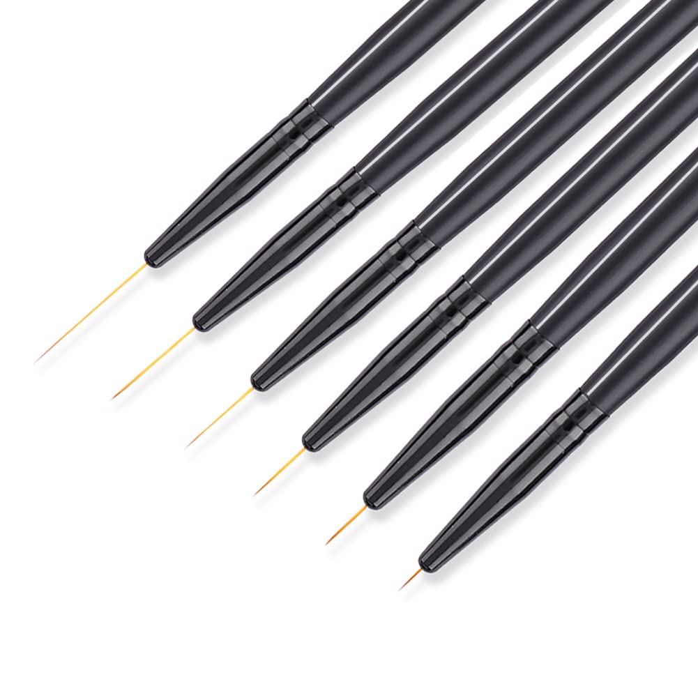 6Pcs Nail Art Brushes for Nail Art Liner Brushes Nail Gel Polish Painting  Brush for Long Lines Thin Nail Design Brush Fine Striper Liner Brush Nail  Detail Brushes for Nail Art Painting