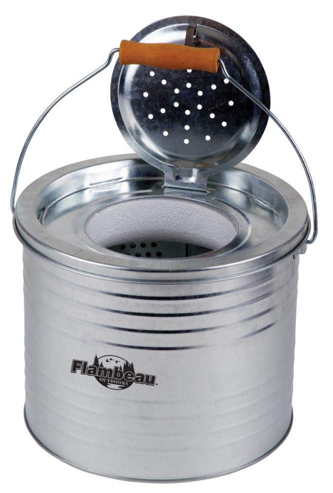 Flambeau Outdoors 6065BC 2-Piece Galvanized 8 Qt. Floating Minnow Bucket,  Metal Live Bait Bucket, Silver