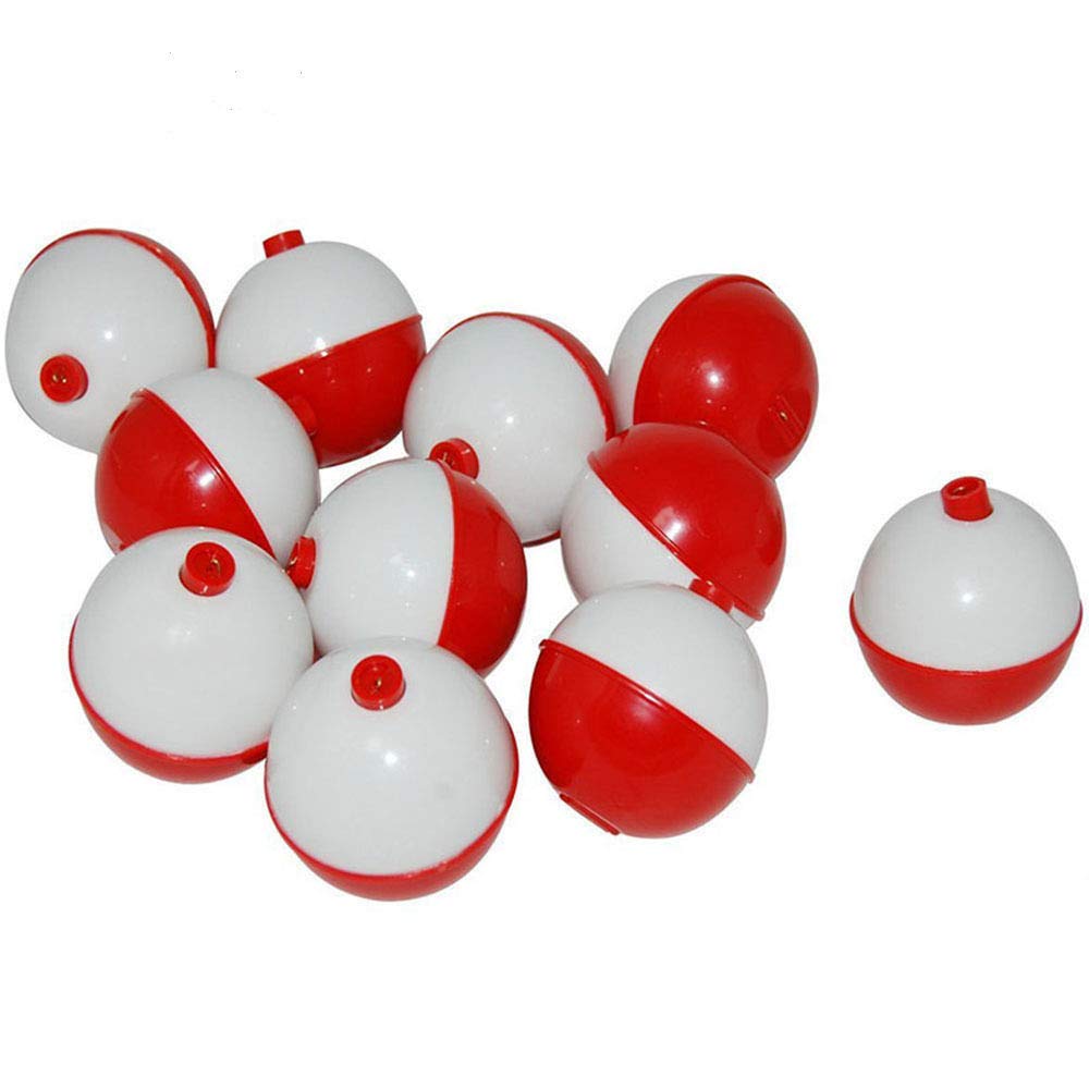 50Pcs Fishing Bobbers Floats,1 inch Hard ABS Bobber for Fishing Snap-on  Round Fishing Floats