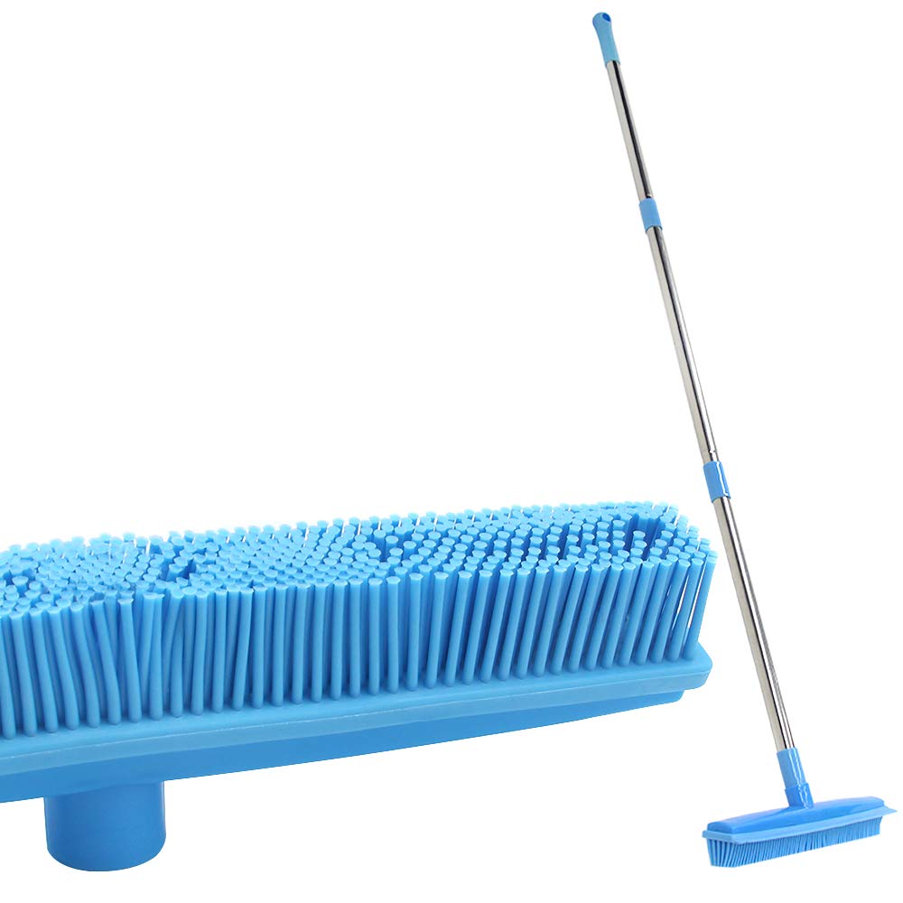 Long Push Rubber Broom Bristles Sweeper Squeegee Scratch Free